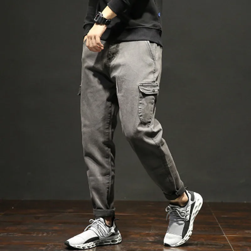 New Arrival Spring Autumn Jeans Men Large Size Loose Solid Fashion Mid Harem Pants Zipper Fly Full Length Bargain Price