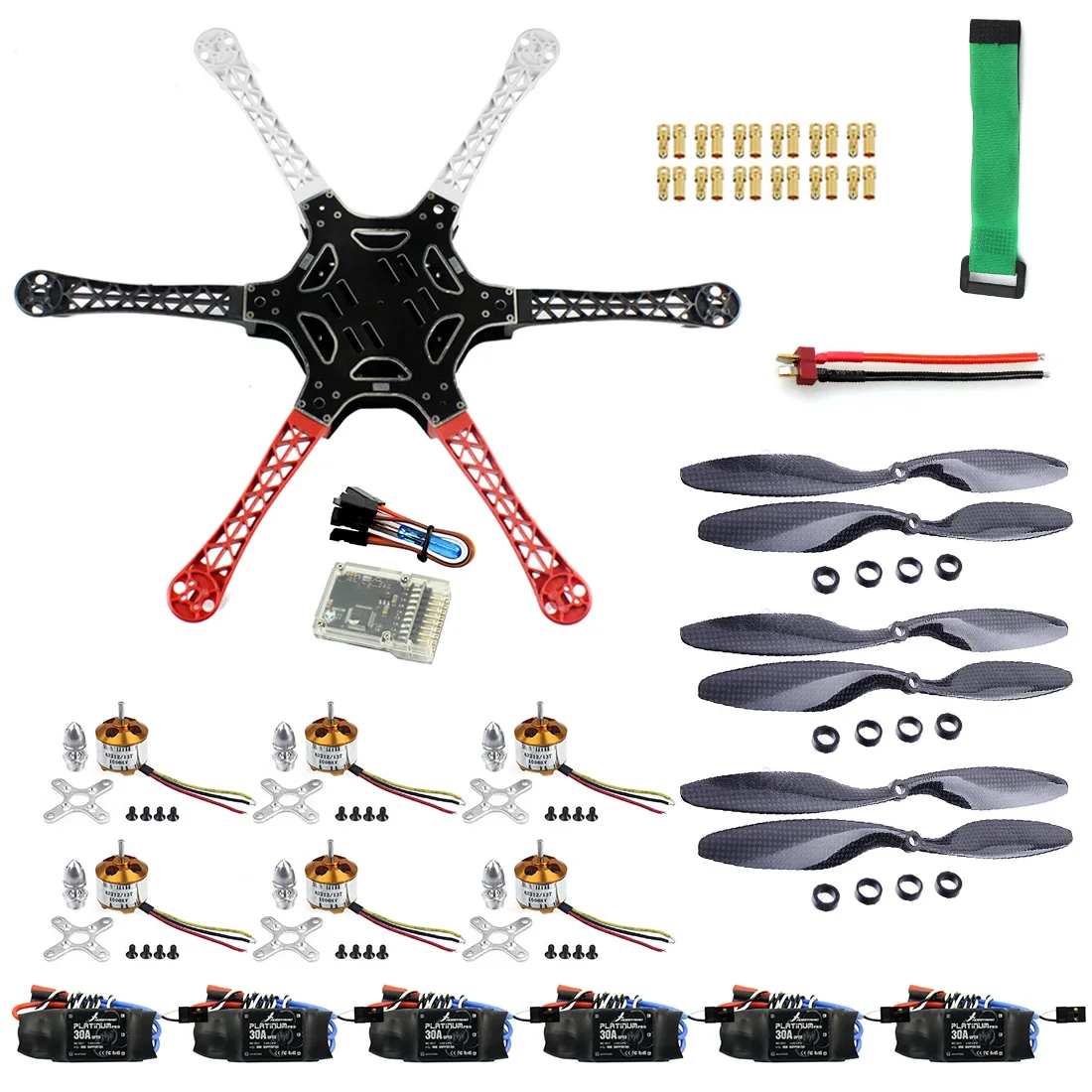

F05114-V F550 Drone FlameWheel Kit With QQ HY ESC Motor Carbon Fiber Propellers +