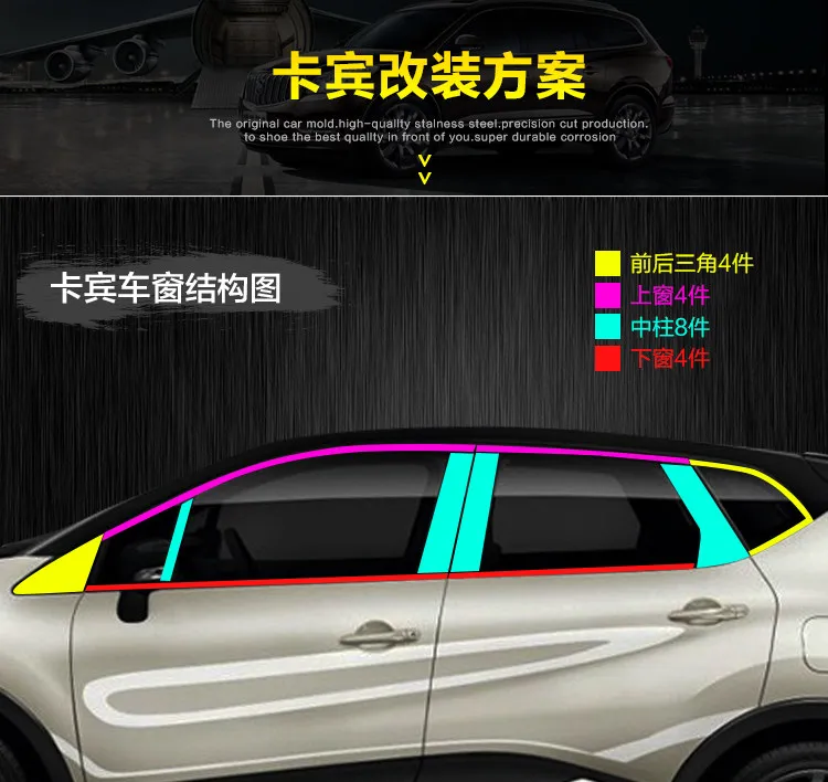 Высококачественная накладка на окна автомобиля из нержавеющей стали для Renault Fluence 2011 2012 2013 4dr автостайлинг