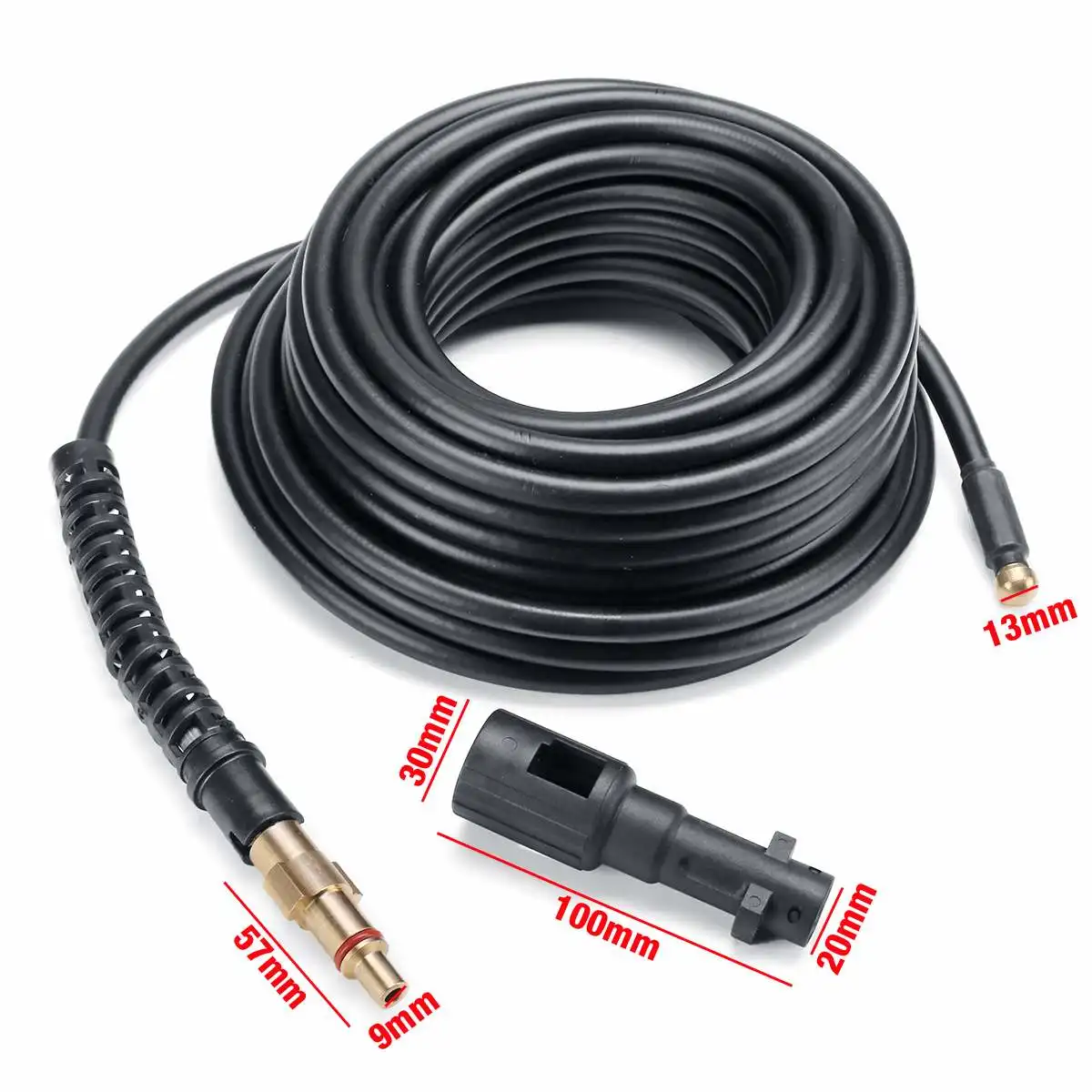 

15m 2300PSI 160BAR Pressure Washer Sewer Drain Cleaning Hose Explosion-proof High-pressure Dredge Pipe Cleaning Pipe