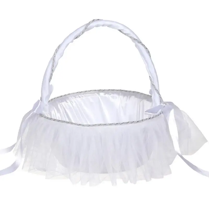 Свадебная корзина с цветочным узором для девочек церемоний Свадебный декор