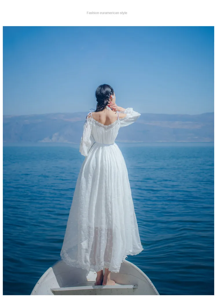 Винтажное вечернее платье женское белое кружевное ажурное с вышивкой и