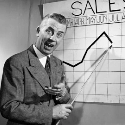 Businessman pointing at sales chart Poster Print (18 x 24) | Дом и сад