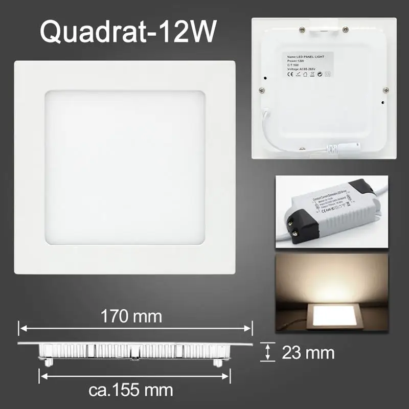 6 ваттов 9 12 светодиодные Панель светильник с регулируемой яркостью Led Decoracion