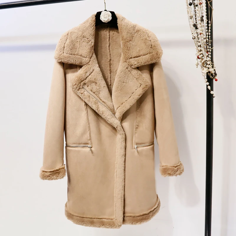 Женское пальто с карманами Inverno Jaquetas Feminino длинное однотонное отложным воротником
