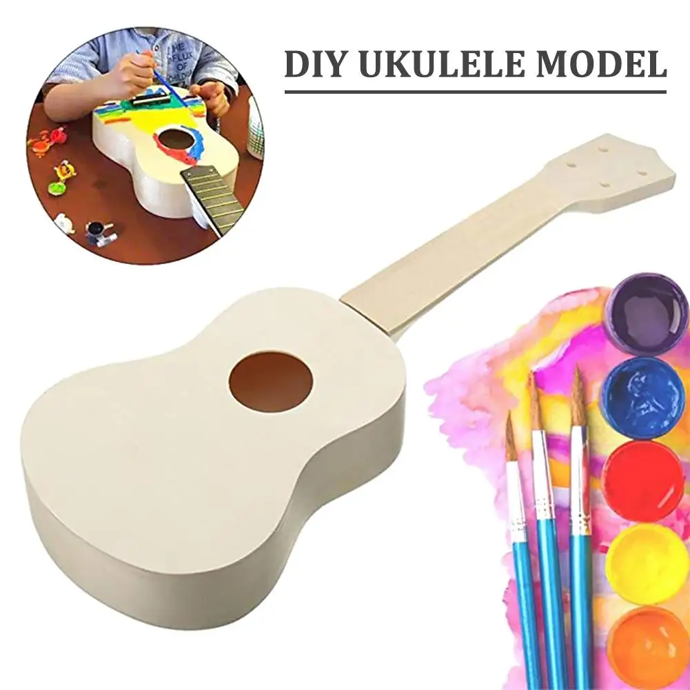 21 дюймовое укулеле незавершенной DIY Kit липа тела и шеи Пластик строки/нейлоновыми