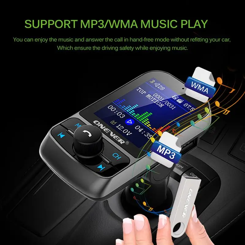 Автомобильный FM-трансмиттер Onever Bluetooth 5 В 1 8 А | Автомобили и мотоциклы