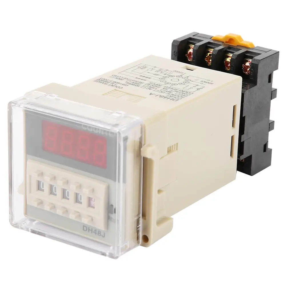 DH48J 11A 11 Pin цифровой счетчик РЕЛЕ Светодиодный дисплей счетное реле 1 999900 220VAC
