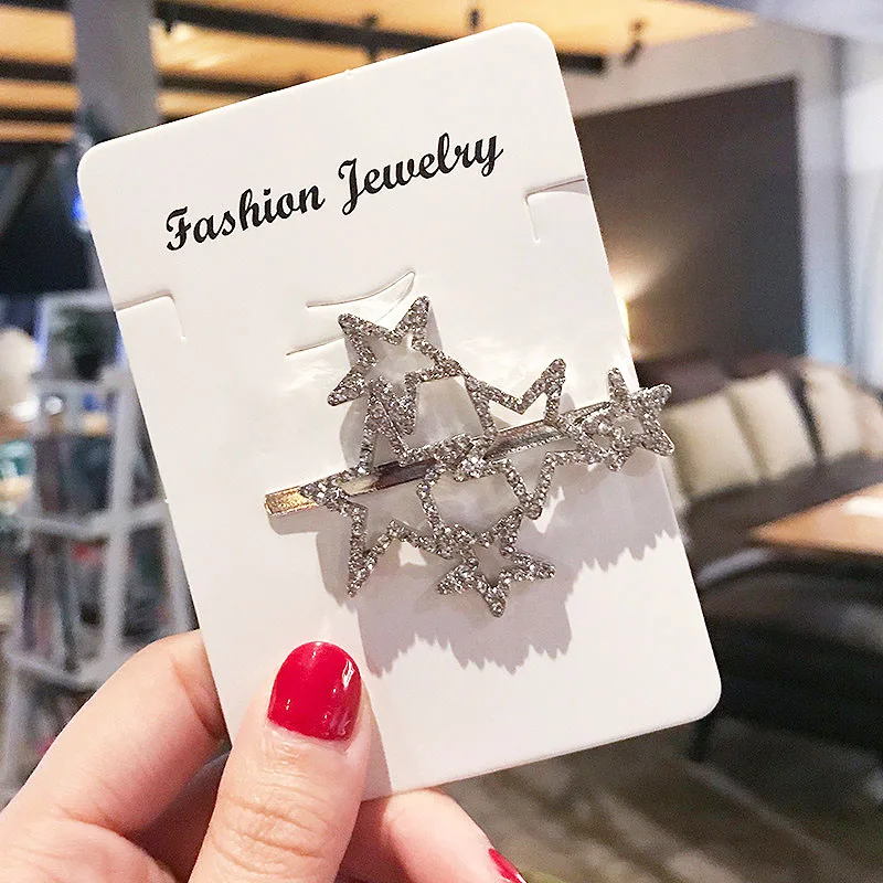 

Women Fashion New Star Hair Clip Barrette Hairpin Crystal Stick Hair Accessories