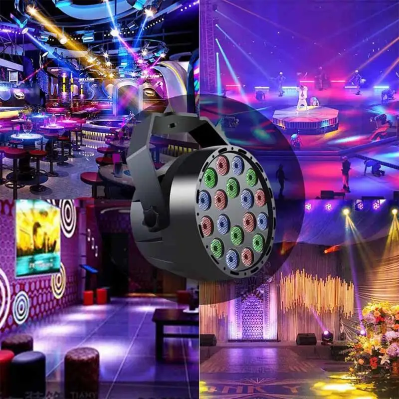 VKTECH DMX512 звуковая активация 18 Вт светодиодная RGB полноцветная световая лампа KTV