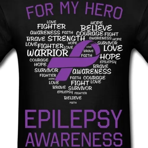 Крутые футболки с круглым вырезом Epilepsy Awards For My Hero мужские коротким рукавом из