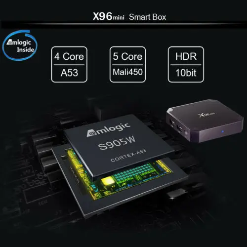 Смарт ТВ коробка X96 мини X96-W S905W Мини Android 7 1 4K Гб + 8 ГБ/2 ГБ 16 четырехъядерный WiFi IPTV