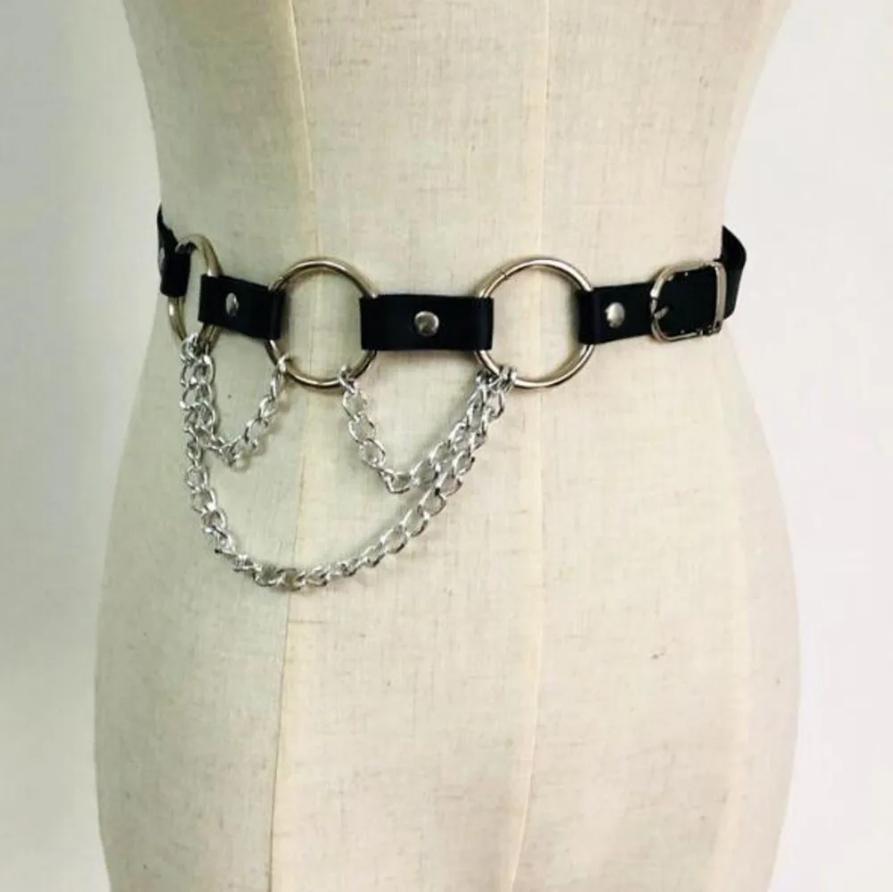 Женский ремень цепочка в стиле панк с регулируемой талией|Мужские ремни| |