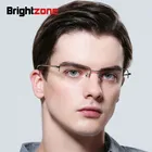 Прозрачные квадратные очки Brightzone, полная оправа, мужские Модные Ретро Металлические Очки для близорукости, черные, серебристые, золотистые оптические очки