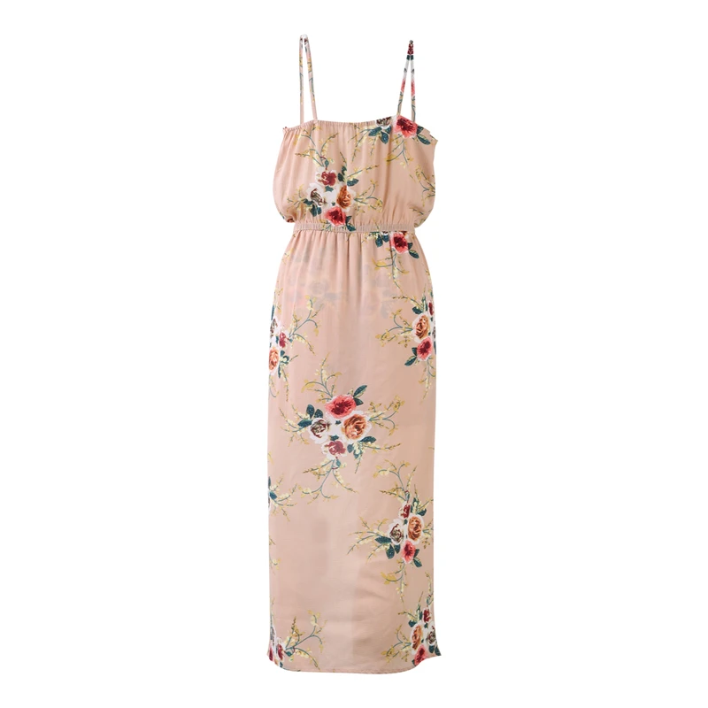 Женское длинное платье Boho повседневное облегающее с цветочным принтом для