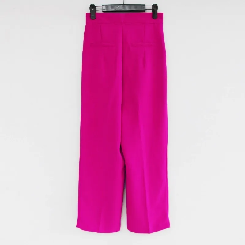 TWOTWINSTYLE Long Pants Female High Waist Solid Straight Trousers For Women Large Size Casual Fashion 2020 Spring Clothes New | Женская