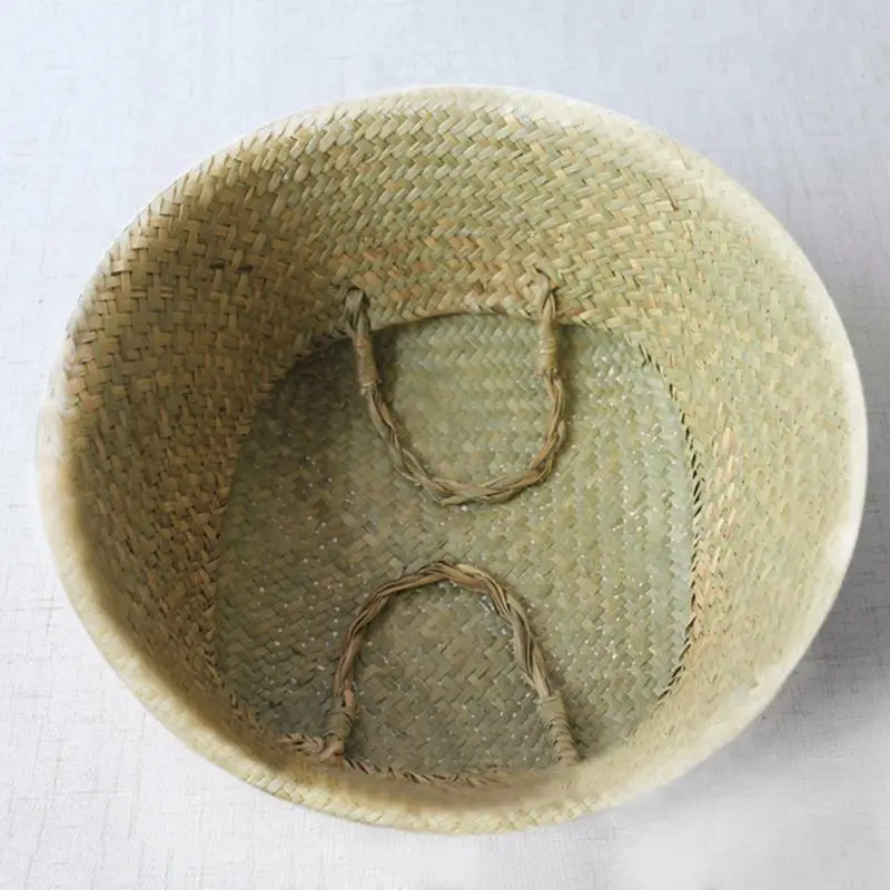 Natural Seaweed Woven Handheld Toy Storage Basket Lacework Nordic Style Plant Flower Pots Hand-Knotted Foldable 2019 | Дом и сад