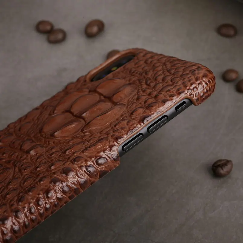 Чехлы для телефонов iPhone XS Max чехол из натуральной кожи с узором крокодиловая