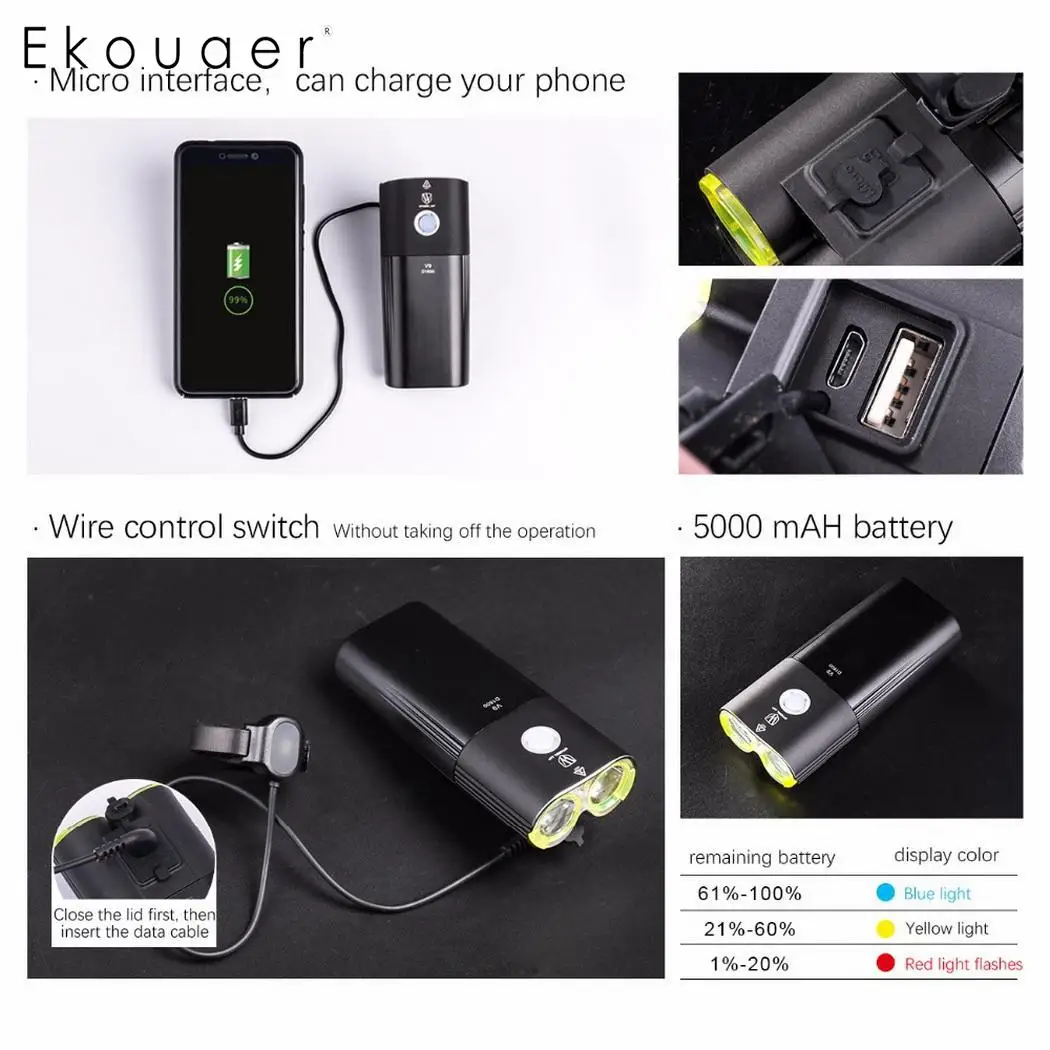 USB перезаряжаемая передняя фара для велосипеда Регулируемая Фара горного | Спорт