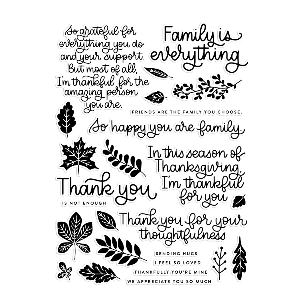 Leaves/English Transparent Clear Silicone Stamp/Seal for DIY scrapbooking/photo album Decorative clear stamp