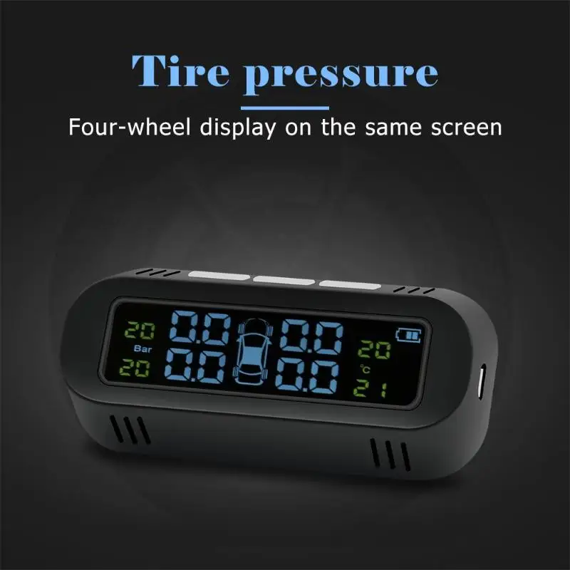 ABS солнечная + USB автомобильная TPMS автоматическая система контроля давления в