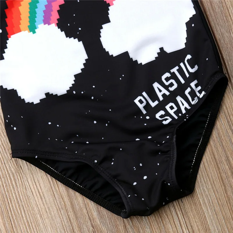 Летний купальник бикини для маленьких девочек пляжный купальный костюм черный