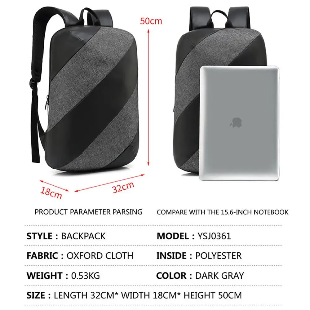 Дизайнерский шов на Для мужчин Повседневное стереоскопического рюкзак с защитой