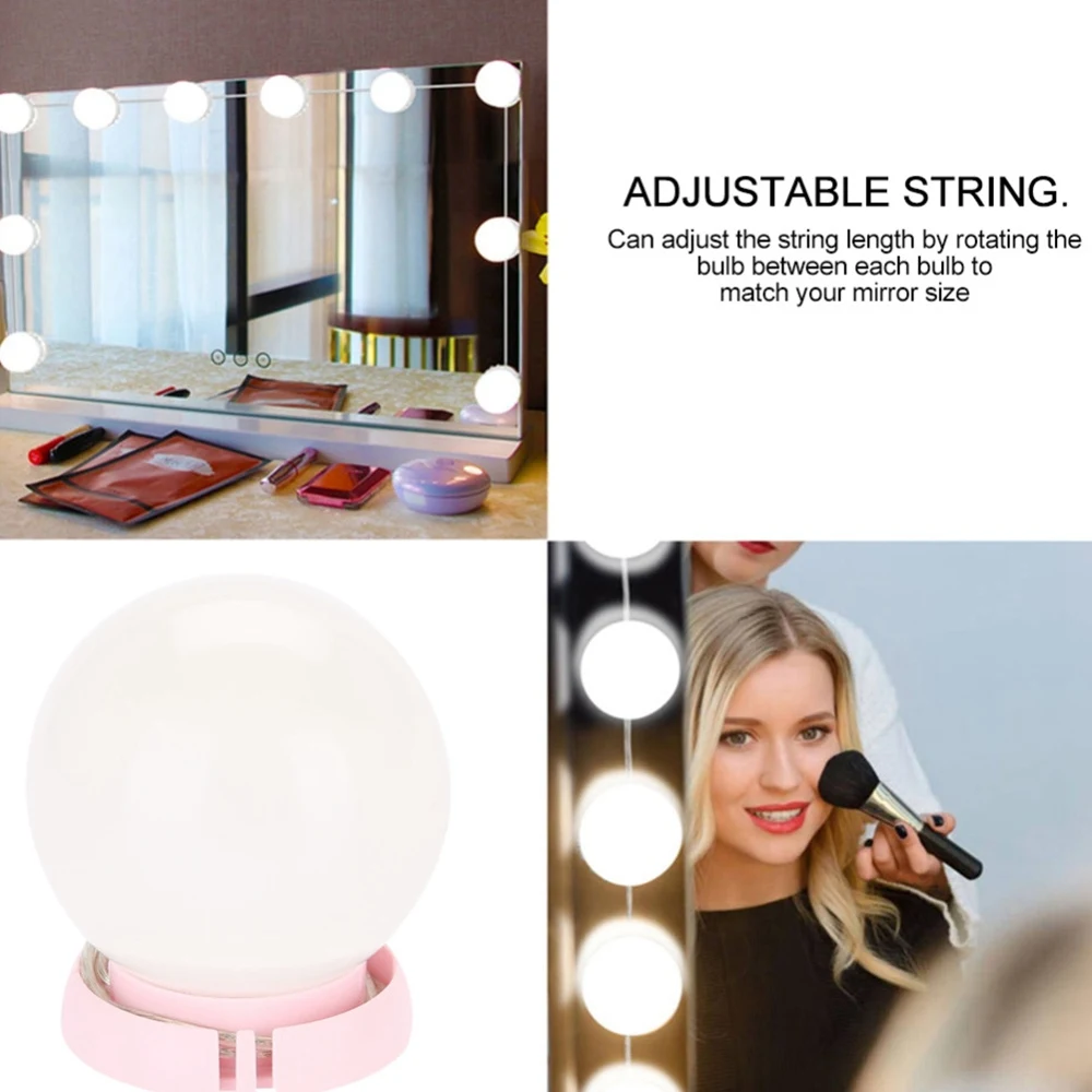 Makeup Mirror Vanity Led Light Bulbs Kit Usb Charging Port Cosmetic Lighted Make Up Mirrors Bulb Adjustable Brightness Lights | Лампы и