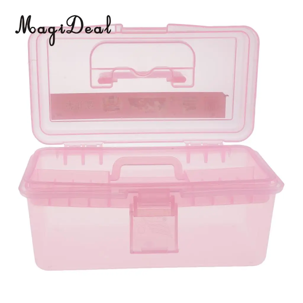 Transparent Storage Case Plastic 2 Layers Multi-functional Box Tool Organizer Container with Handle Use for Home | Дом и сад