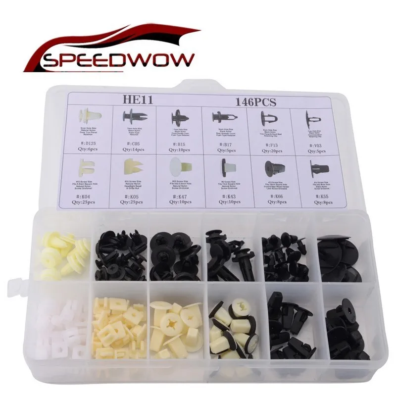 SPEEDWOW 146 шт./компл. декоративные зажимы с пряжкой для пирсинга бампера HE11