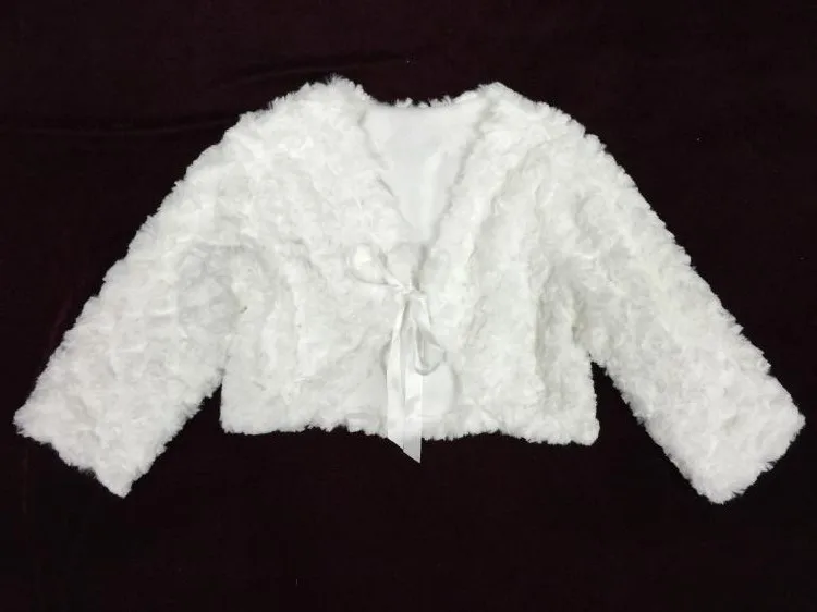Winter New Flower Girls Bolero Kids Soft Faux Fur Shrug Party Wedding Ball Gown Short Jacket Clothing | Детская одежда и обувь