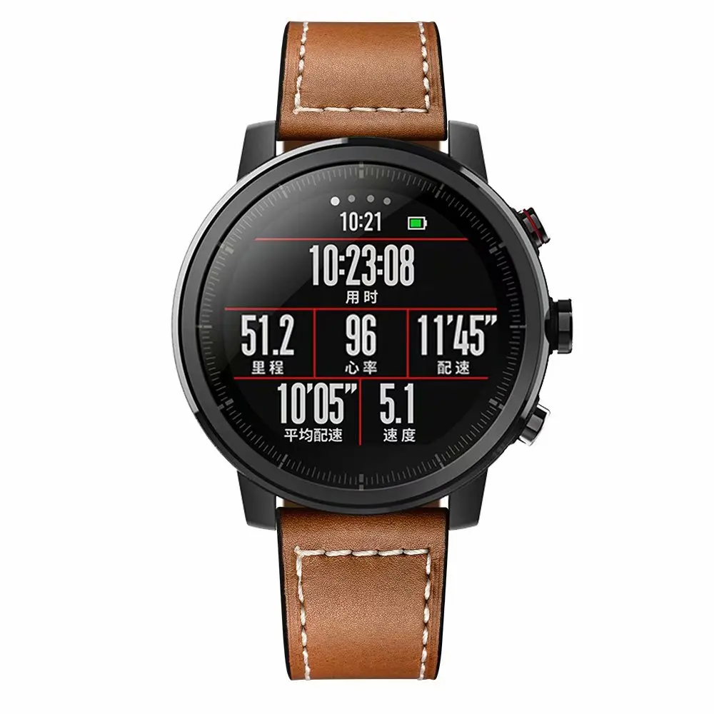 Ремешок для часов Xiaomi Huami Amazfit 2 1 Stratos Pace браслет из натуральной кожи Gear S3 Huawei Watch 2pro