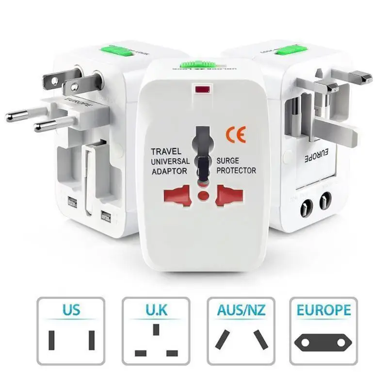 Universal AC 110V-250V 6A US EU AU UK Power Plug World Travel Wall Adapter Converter with LED Indicator White travel adapter | Электроника