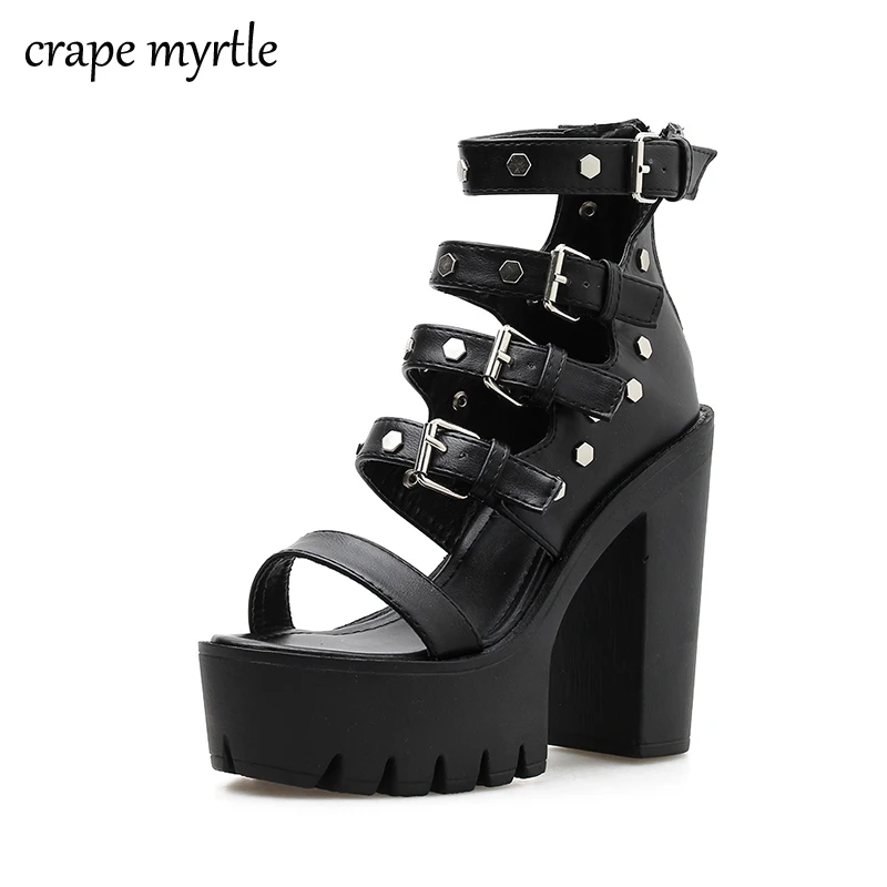 Летние босоножки на высоком каблуке с открытым носком Женская модная летняя