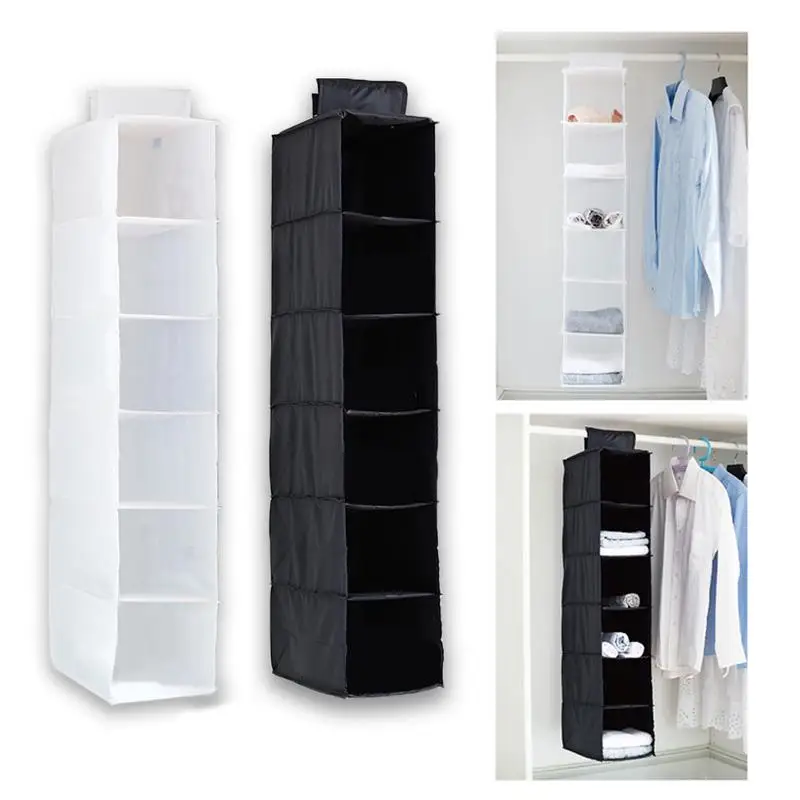 

6 Layers Wardrobe Storage Hanging Organizer Pocket Drawer Towel Clothes Blanket Underwear Closet Clothing Accessories Items