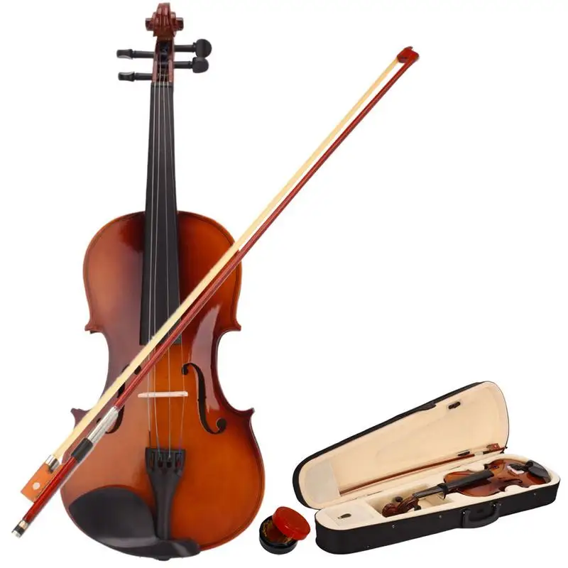 

Basswood 4/4 Full Size Natural Acoustic Violin Fiddle with Case Bow Rosin for Violin Beginners Children Gift (Ship from US)