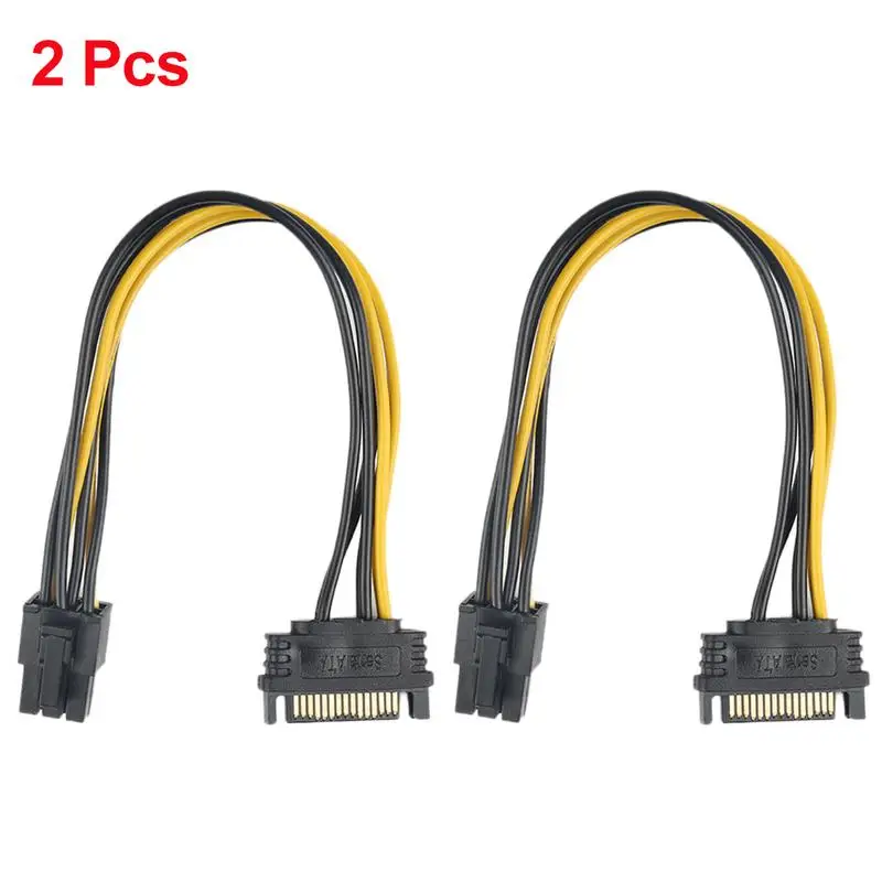 20 см 15Pin SATA power To 6Pin PCIe адаптер PCI Express кабель E питания Кабель для видеокарт| |