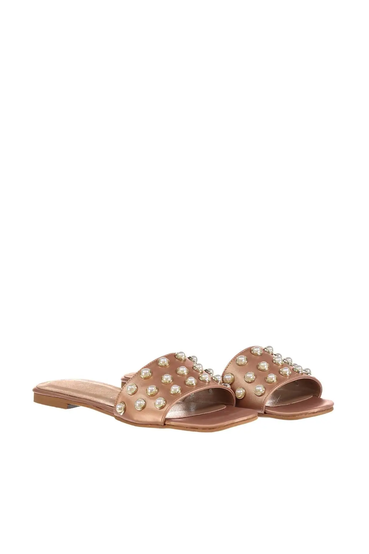 Trendyol бронзовые металлические женские тапочки TAKSS19AW0014 | Обувь