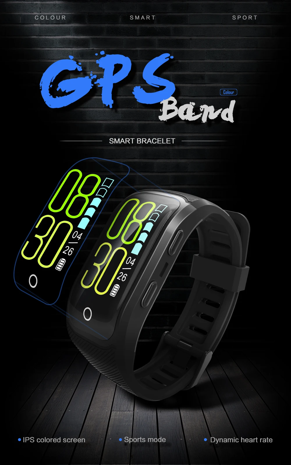 

S908S GPS Smart Bracelet Band Fitness Tracker Pedometer Heart Rate Sleep Monitor Call Reminder Wrist Band for iOS Android
