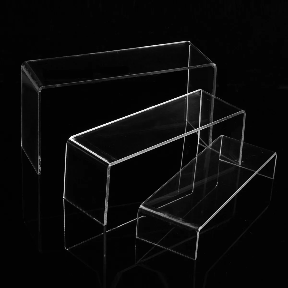 3 Tier Clear Acrylic Display Stand New Multi-functional Shoe Storage Rack Racks Watch Cosmetics Holder | Дом и сад