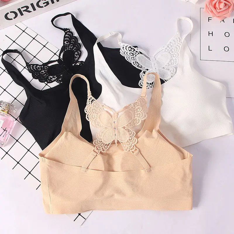 Сексуальный женский топ с бабочками нижнее белье бюстгальтер шелковое со льдом