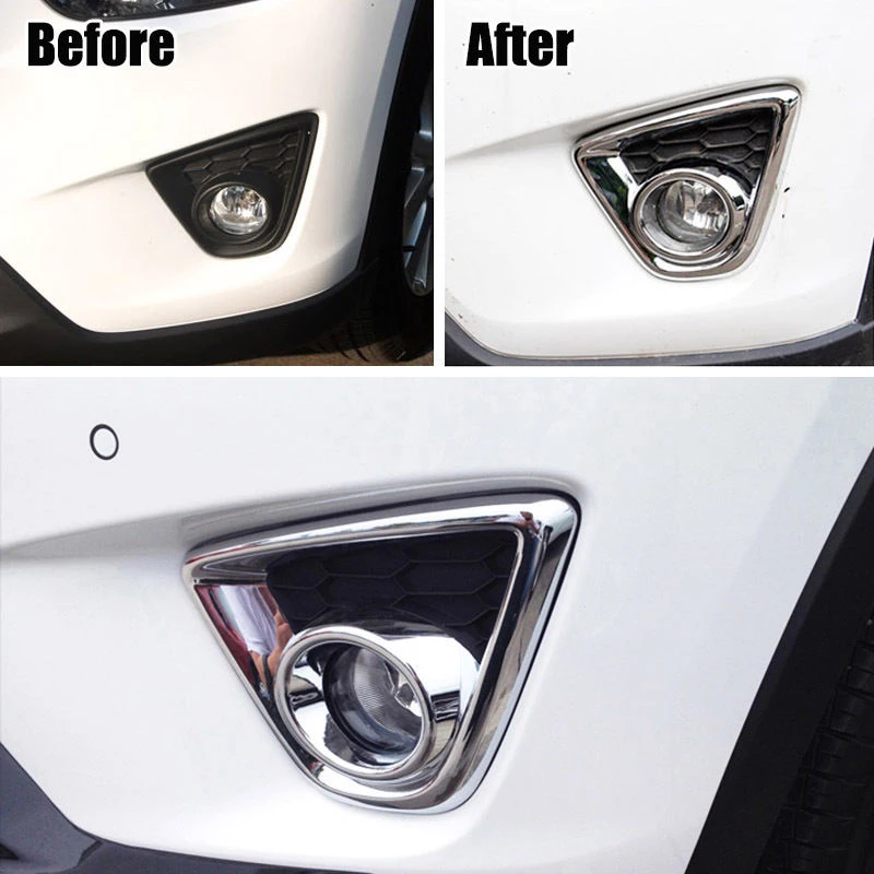 Set For 2012-14 Mazda Cx-5 Cx5 Chrome Front Rear Reflector Fog Light Cover Trim | Автомобили и мотоциклы
