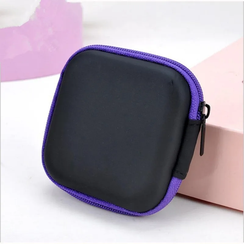 80*80*30mm Square EVA Earphone Holder Case Mini Zipper Headset Bluetooth Earbuds Memory Card USB Cable Storage Bag Box | Дом и сад