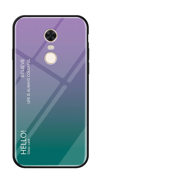 Градиентный чехол из закаленного стекла для телефона Xiaomi Redmi Note 6 Pro 4X 5 plus 5A 6A S2