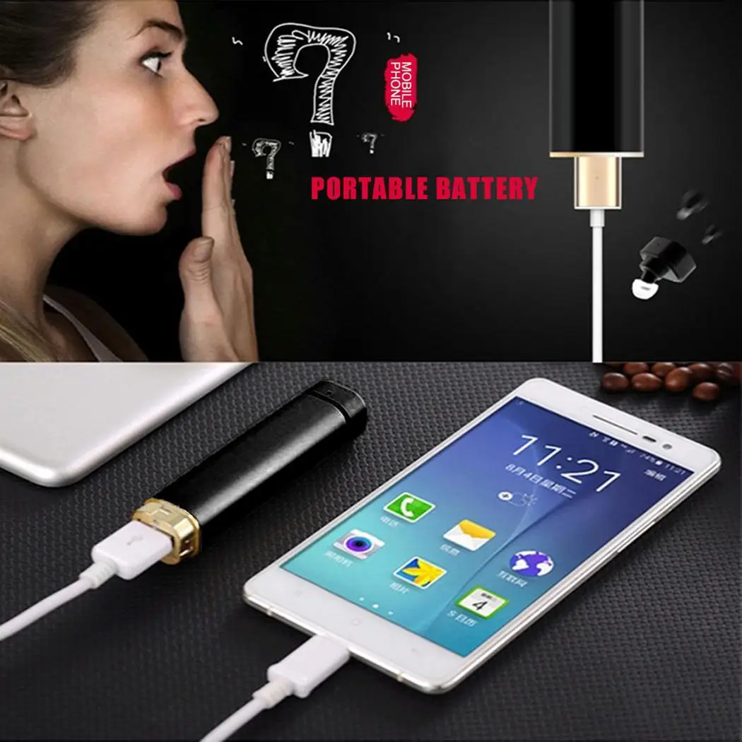 Настоящие беспроводные мини наушники супер долгое время 500 мА 10 м 1 час в режиме