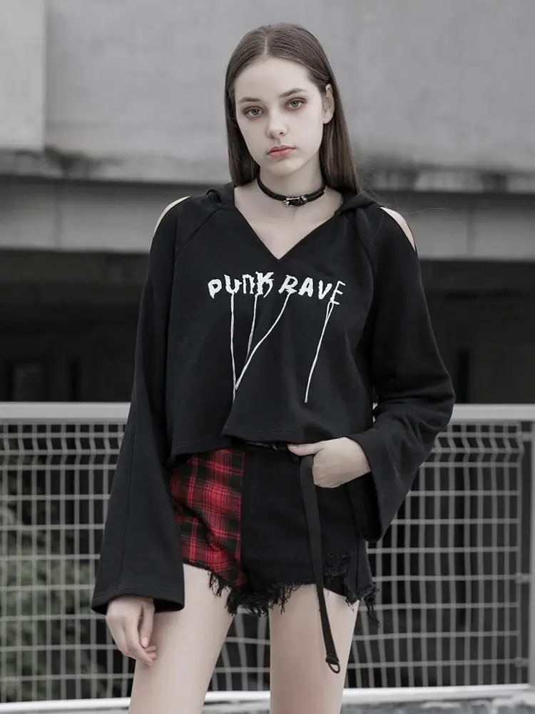 Панк Rave женские Goth кофты ведьмы с рукавами фонариками PT322WY|Женские толстовки и