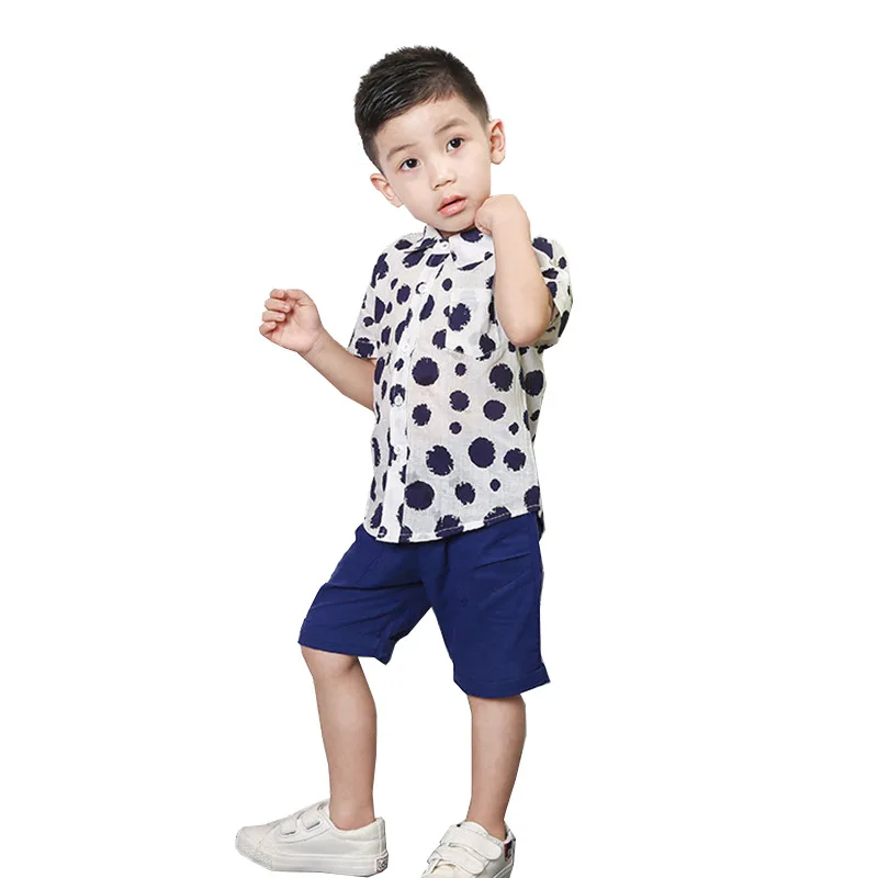 Футболка и шорты для мальчиков из хлопка льна на возраст 90-140 см |