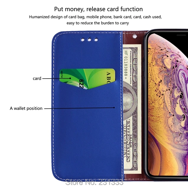 Кожаный чехол кошелек C ku для Iphone X XS 8 7 Plus 6 6S SE 5 с магнитной подставкой ТПУ карт и