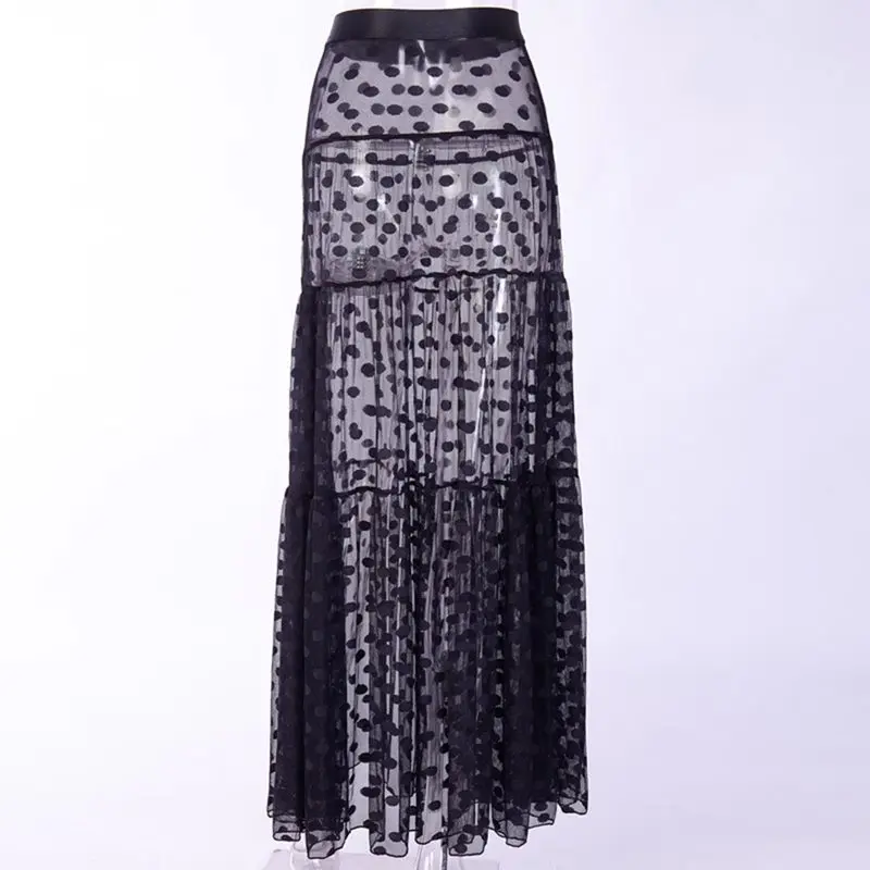Макси сексуальные Клубные готические юбки Повседневные черные летние пляжные