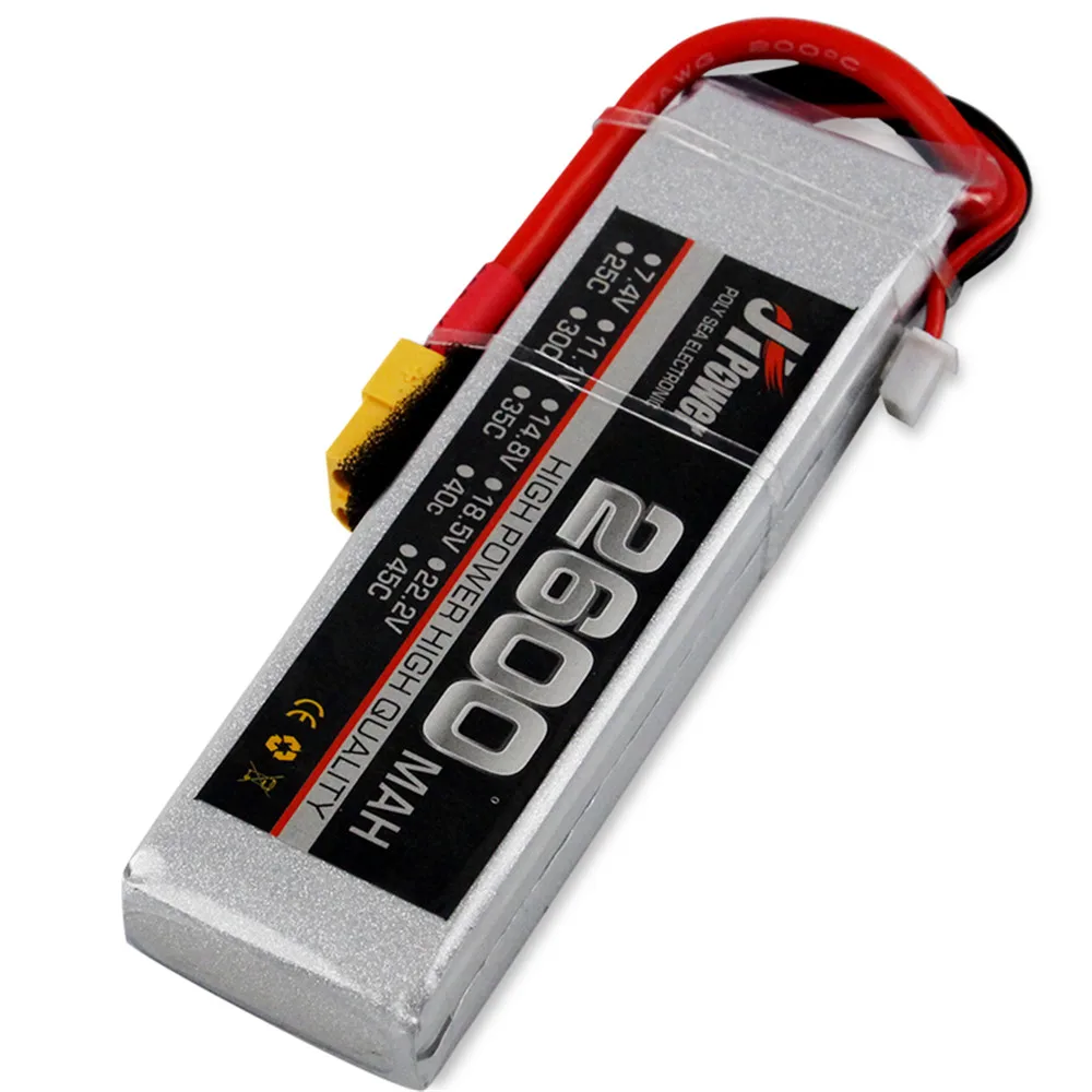LEORY JH Lipo RC Автомобильная батарея 2600mah 7 4 v 2s 25c T/TX60 вилка для 1/10